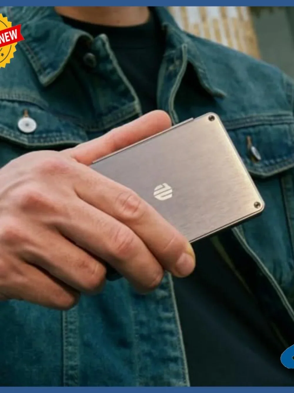 Slim RFID Blocking Metal Card Wallet with Leather Slots & Money Clip
